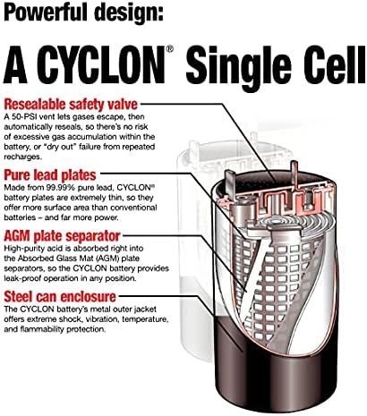 Enersys (Hawker) Cyclon 0800-0004 X-Cell 2 Volt/5 Amp Hour Sealed Lead Acid Battery|B0002ZR6DC