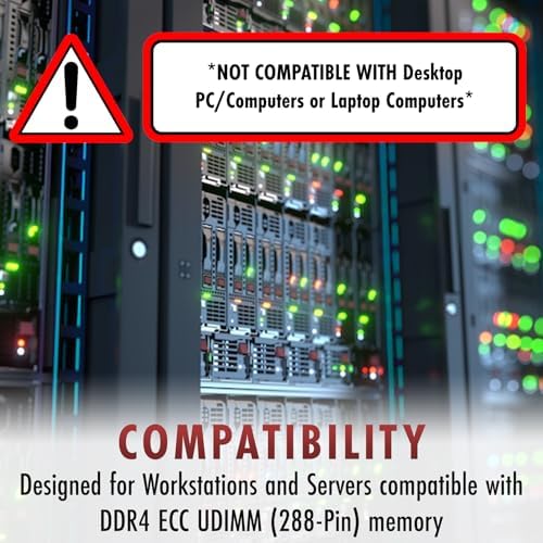 A-Tech Server 32GB Kit (2x16GB DDR4 2666MHz PC4-21300 ECC UDIMM 2Rx8 Dual Rank 1.2V ECC Unbuffered DIMM 288-Pin Server & Workstation RAM Memory Upgrade Modules (A-Tech Enterprise Series