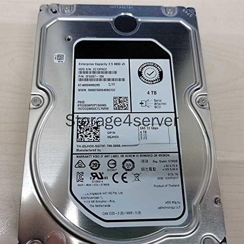 For DELL ST4000NM0295 05JH5X 4T 7.2K 3.5 SAS 12GB 128M HDD|B0C3HMR76L