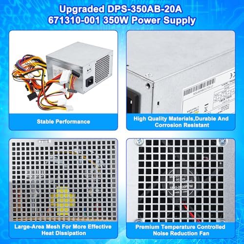 S-Union Upgraded DPS-350AB-20A 350W ATX Power Supply PSU Compatible with HP ProLiant ML310e G8 671310-001 686761-001 DPS-350AB-20 A Power Supply|B0DNSW6GBH