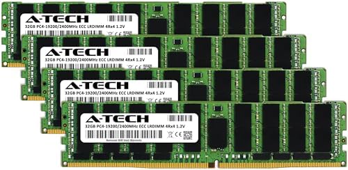 A-Tech 64GB Kit (2x32GB DDR4 2400MHz PC4-19200 ECC LRDIMM 4Rx4 Quad Rank 1.2V Load Reduced DIMM 288-Pin Server RAM Memory Upgrade Modules (A-Tech Enterprise Series