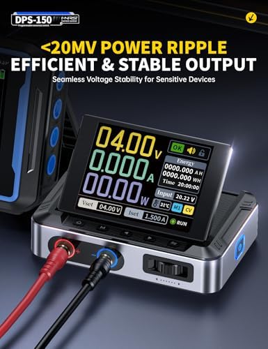 FNIRSI DPS-150 DC Power Supply Variable, 0-30V 0-5A Adjustable DC CNC Power Supply with 4-Digit IPS Display, <20mV Power Ripple, PD/QC/DC Input, PC Programmable Regulated Switching Power Supply|B0DFPK3S19
