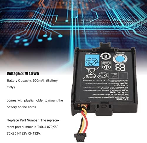 T40JJ 70K80 Battery for Dell RAID H710 H710P H730 H810 H830 PowerEdge M620 R320 R420 Controller 3.7V 1.8Wh with Plastic Bracket