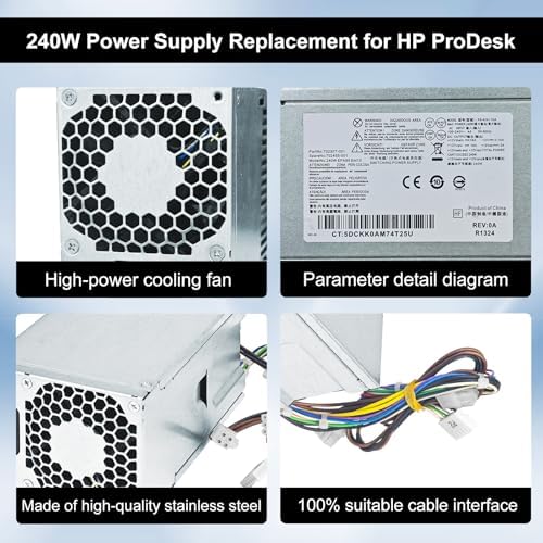 Upgraded PS-4241-1HA 240W Power Supply Compatible with for HP ProDesk 400 600 800 G1 G2 SFF, 702307-001,702307-002, 751884-001, 751886-001 Power Supply|B07GSRTDZF