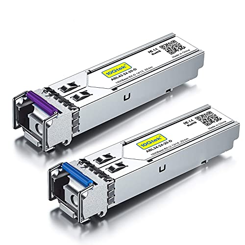 10Gtek 1.25G SFP Transceiver 1000Base-LX, 1310nm SMF SingleMode Fiber Optic Module, up to 10 km, for Cisco GLC-LH-SMD, Meraki MA-SFP-1GB-LX10, Ubiquiti UniFi, Fortinet, Mikrotik, TP-Link, Pack of 2|B08BP6MX14