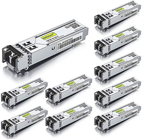 10Gtek 1000BASE-SX Gigabit SFP LC Multi-Mode Transceiver, Mini-GBIC Module for Cisco GLC-SX-MMD/GLC-SX-MM/SFP-GE-S, Ubiquiti UniFi UF-MM-1G, Meraki, Fortinet, TP-Link, 850nm, DDM, 550m, Pack of 2|B077SVS65C