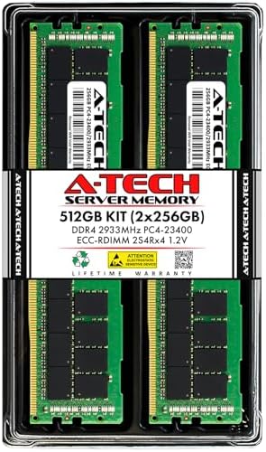A-Tech 64GB Kit (2x32GB) DDR4 2400MHz PC4-19200 ECC RDIMM 2Rx4 Dual Rank 1.2V ECC Registered DIMM 288-Pin Server & Workstation RAM Memory Upgrade Modules (A-Tech Enterprise Series)|B081VVMT8Y