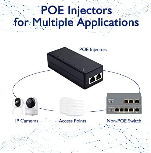 Gigabit PoE+ Injector Adapter - 30W 48V Power Over Ethernet Plus - 10/100/1000Mbps, IEEE 802.3af/at Compliant - Up to 100 M (328 ft) Range, by ThePoEstore|B07V24C4M8