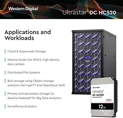 HGST - WD Ultrastar DC HC520 HDD | HUH721212ALE600 | 12TB 7.2K SATA 6Gb/s 256MB Cache 3.5-Inch Helium Data Center Internal Hard Disk Drive|B07PF1TVND