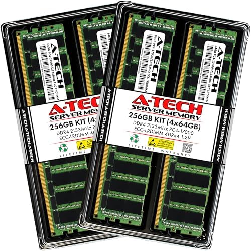 A-Tech 64GB Kit (2x32GB DDR4 2400MHz PC4-19200 ECC LRDIMM 4Rx4 Quad Rank 1.2V Load Reduced DIMM 288-Pin Server RAM Memory Upgrade Modules (A-Tech Enterprise Series