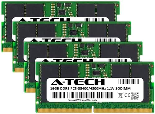 A-Tech 32GB DDR5 4800MHz PC5-38400 CL40 SODIMM 2Rx8 Dual Rank 1.1V Non-ECC Unbuffered SO-DIMM 262-Pin Laptop Computer RAM Memory Upgrade Module|B0B1718KB1