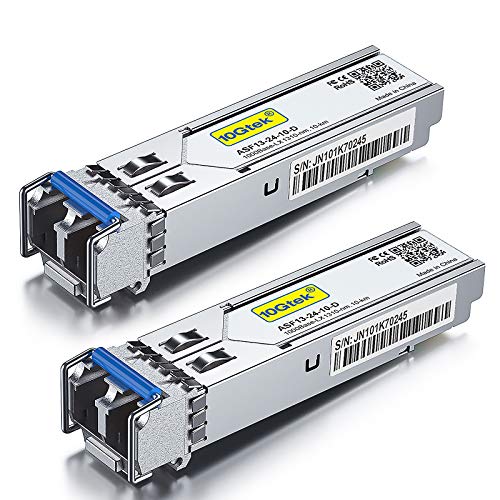 10Gtek 𝟭𝟬/𝟭𝟬𝟬/𝟭𝟬𝟬𝟬𝗕𝗮𝘀𝗲-𝗧 𝗖𝗼𝗽𝗽𝗲𝗿 𝗦𝗙𝗣, Auto-Negotiation SFP to RJ45 Mini-GBIC Transceiver or Cisco GLC-T(10/100/1000)/SFP-GE-T(10/100/1000) Pack of 2|B09NNMP934