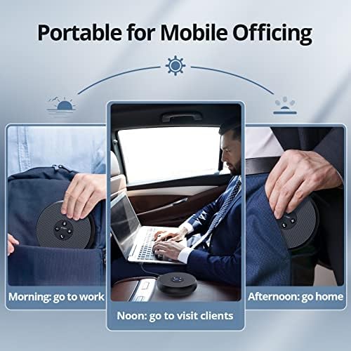 EMEET Conference Speakerphone M0 Plus, 4 AI Mics 360° Voice Pickup, Noise Reduction, USB C Speaker, Bluetooth Conference Speaker for 8 People w/Daisy Chain for 16 Compatible with Leading Software|B0BVZLS5GZ