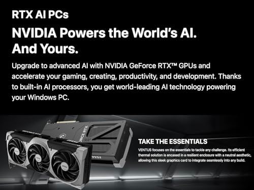 MSI Ventus 3X FeForce RTX 5090 OC Edition 32 GB GDDR7, PCI Express Gen 5, Core Clocks Extreme: 2452 MHz, CUDA CORES 21760 Units, Memory Speed 28 Gbps, Bundle with Dockztorm Hub|B0F3JW76Q6