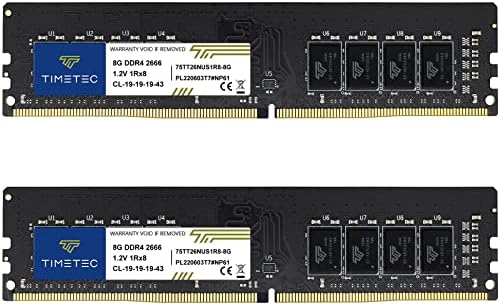 Timetec Elite 32GB KIT(2x16GB) DDR4 2666MHz PC4-21300 Non-ECC Unbuffered 1.2V CL19 2Rx8 Dual Rank 288 Pin UDIMM Desktop Memory RAM Module Upgrade (32GB KIT(2x16GB))|B0G4381PK1