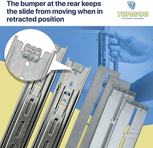 Rackmount Sliding Rails - Kit for 2U-8U Chassis (Adjustable 18" to 25" Depth) 2 or 4 Post Mount Sliders for Server Case (Compatible with Any Standard Rack, Cabinet, Computer Enclosure) Tupavco TP1821|B0B8MBP52K