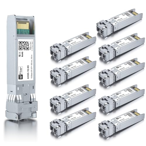 H!Fiber 10G Multimode SFP+ LC Module, 10GBase-SR Fiber Transceiver for Cisco SFP-10G-SR, Meraki MA-SFP-10GB-SR, Ubiquiti UniFi UF-MM-10G, Mikrotik, Netgear and More (MMF,850nm,300m,DDM)|B06XDV3ZYW