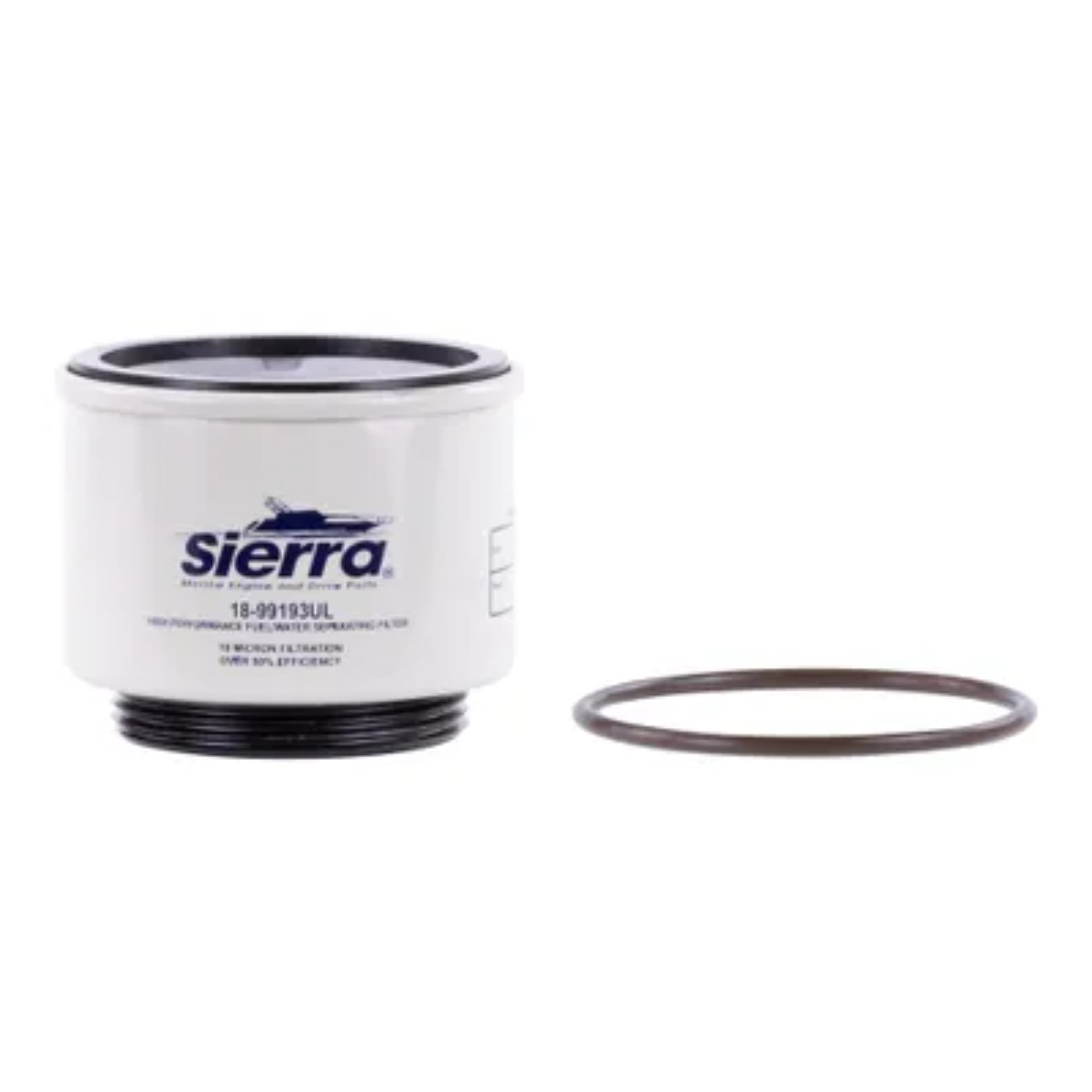 Sierra 18-99193UL Repalcement Racor Spin-On Fuel Water Separator Filter for, Above or Below Deck Use, 10 Micron