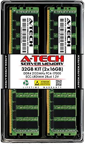 A-Tech 64GB Kit (2x32GB DDR4 2400MHz PC4-19200 ECC LRDIMM 4Rx4 Quad Rank 1.2V Load Reduced DIMM 288-Pin Server RAM Memory Upgrade Modules (A-Tech Enterprise Series