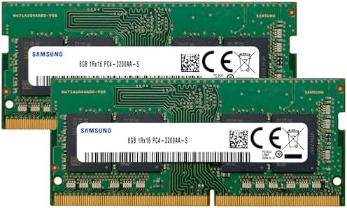 Samsung 16GB (2x8GB) DDR4 3200MHz PC4-25600 (PC4-3200AA) CL22 SODIMM 1Rx16 Single Rank 1.2V 260-Pin Laptop, Notebook RAM Memory|B0DX7L7FC2