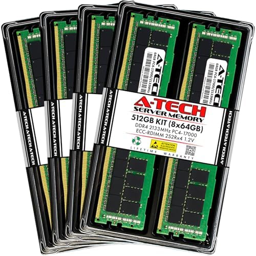 A-Tech 64GB Kit (2x32GB) DDR4 2400MHz PC4-19200 ECC RDIMM 2Rx4 Dual Rank 1.2V ECC Registered DIMM 288-Pin Server & Workstation RAM Memory Upgrade Modules (A-Tech Enterprise Series)|B081VVMT8Y
