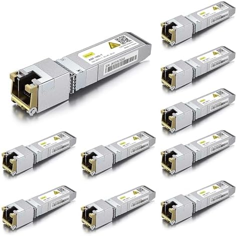 10Gtek 10GBase-LR SFP+ Transceiver, 10G 1310nm SMF SingleMode Fiber Optic Module, 10km, for Cisco SFP-10G-LR, Meraki MA-SFP-10GB-LR, Ubiquiti UniFi UF-SM-10G, Fortinet, Mikrotik, Netgear, Pack of 2|B08BP4M8LV