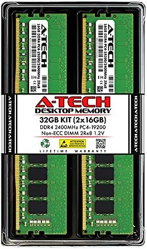A-Tech 32GB (2x16GB DDR4 2400 MHz UDIMM PC4-19200 (PC4-2400T CL17 DIMM 2Rx8 Non-ECC Desktop RAM Memory Modules