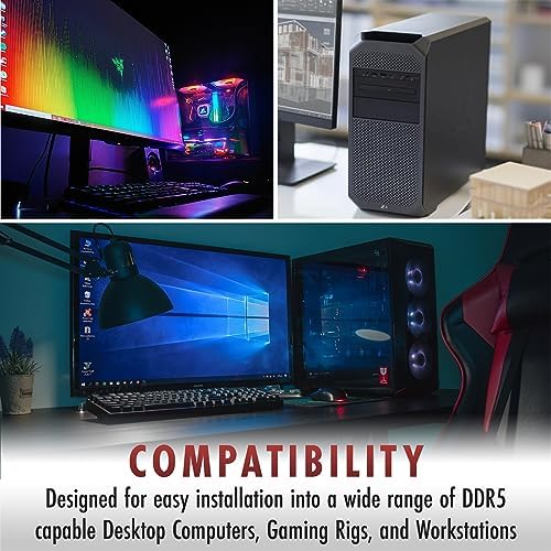 A-Tech 16GB DDR5 4800MHz PC5-38400 CL40 UDIMM 1.1V Non-ECC Unbuffered DIMM 288-Pin Desktop PC/Computer RAM Memory Upgrade Module