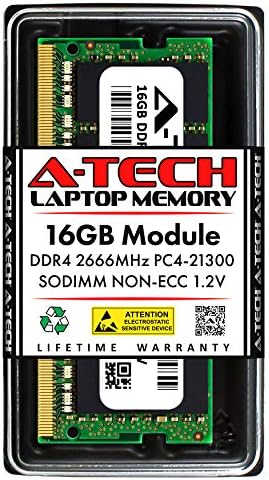 A-Tech 32GB (2x16GB DDR4 2666MHz PC4-21300 (PC4-2666V CL19 SODIMM 1.2V 260-Pin Non-ECC SO-DIMM Laptop Notebook RAM Memory Modules