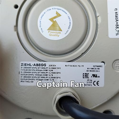 RH71M-6DK.7Q.1R Ziehl-abegg Fan 230/400VAC 2.10/3.30KW Centrifugal Fan