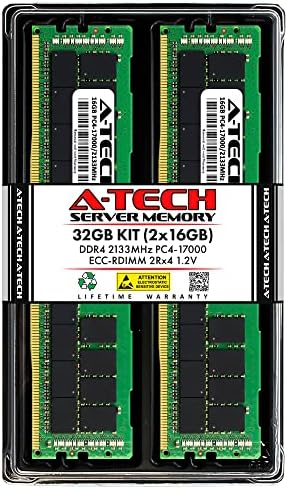 A-Tech 64GB Kit (2x32GB) DDR4 2400MHz PC4-19200 ECC RDIMM 2Rx4 Dual Rank 1.2V ECC Registered DIMM 288-Pin Server & Workstation RAM Memory Upgrade Modules (A-Tech Enterprise Series)|B081VVMT8Y