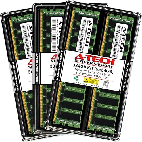A-Tech 64GB Kit (2x32GB DDR4 2400MHz PC4-19200 ECC LRDIMM 4Rx4 Quad Rank 1.2V Load Reduced DIMM 288-Pin Server RAM Memory Upgrade Modules (A-Tech Enterprise Series