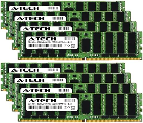 A-Tech 64GB Kit (2x32GB DDR4 2400MHz PC4-19200 ECC LRDIMM 4Rx4 Quad Rank 1.2V Load Reduced DIMM 288-Pin Server RAM Memory Upgrade Modules (A-Tech Enterprise Series