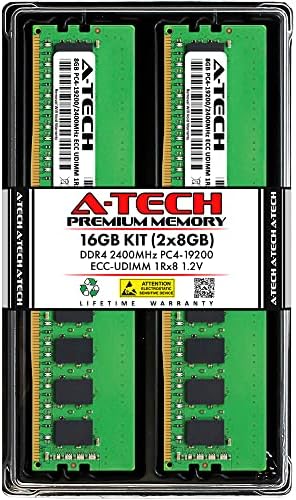 A-Tech Server 32GB Kit (2x16GB DDR4 2666MHz PC4-21300 ECC UDIMM 2Rx8 Dual Rank 1.2V ECC Unbuffered DIMM 288-Pin Server & Workstation RAM Memory Upgrade Modules (A-Tech Enterprise Series