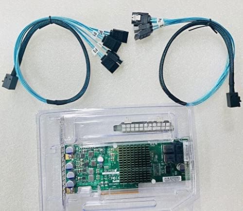 SAS3008 AOC-S3008L-L8E 9300-8I IT-Mode HBA JBOD PCI-E 3.0 SATA/SAS 8-Port SAS3 12Gb/s ZFS FreeNAS unRAID+2* SFF-8643 SATA Cable|B0C16QHJTZ