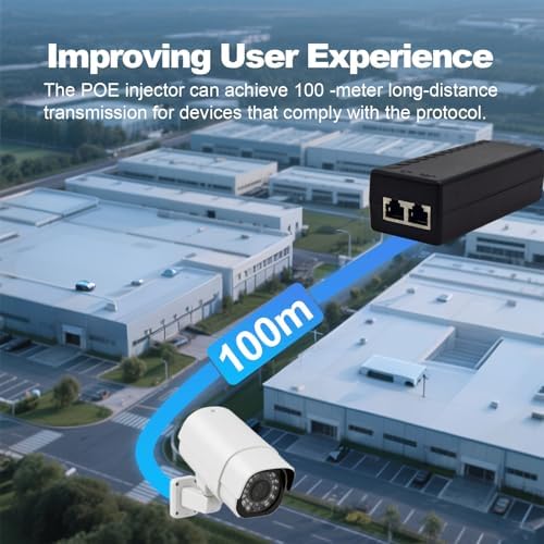 Gigabit PoE+ Injector Adapter - 30W 48V Power Over Ethernet Plus - 10/100/1000Mbps, IEEE 802.3af/at Compliant - Up to 100 M (328 ft) Range, by ThePoEstore|B07V24C4M8