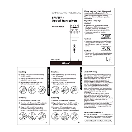10Gtek 𝟭𝟬/𝟭𝟬𝟬/𝟭𝟬𝟬𝟬𝗕𝗮𝘀𝗲-𝗧 𝗖𝗼𝗽𝗽𝗲𝗿 𝗦𝗙𝗣, Auto-Negotiation SFP to RJ45 Mini-GBIC Transceiver or Cisco GLC-T(10/100/1000)/SFP-GE-T(10/100/1000) Pack of 2|B09NNMP934