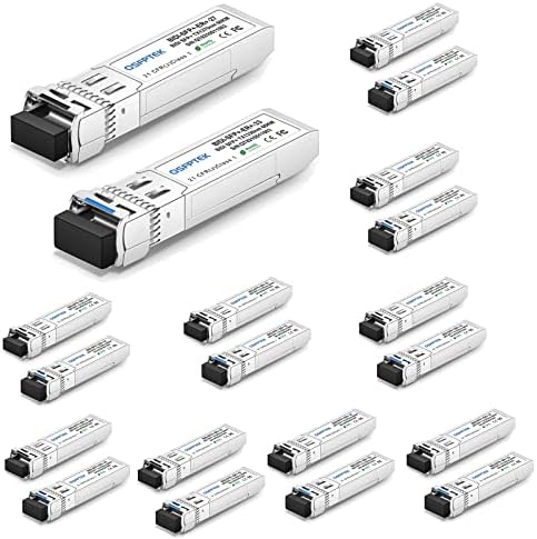 1 Pair 10G SFP+ Bidi Transceivers, 10gbe SFP LC Single-Mode Module, Bi-Directional Mini gbic for Cisco SFP-10G-BXD-I (1330nm-TX/1270nm-RX) / SFP-10G-BXU-I (1270nm-TX/1330nm-RX),10KM, with DDM|B07QLKDZJH
