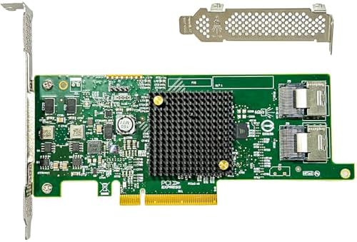 SAS HBA Card Compatible with LSI 9207-8i IT Mode PCIe SATA Expansion Card, 8-Port 6Gbps PCIe 3.0, Expander Support, HBA Controller with 2X SFF-8087 to 4X 8482 SAS Cables for TrueNAS unRAID NAS