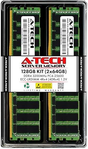 A-Tech 64GB Kit (2x32GB DDR4 2400MHz PC4-19200 ECC LRDIMM 4Rx4 Quad Rank 1.2V Load Reduced DIMM 288-Pin Server RAM Memory Upgrade Modules (A-Tech Enterprise Series