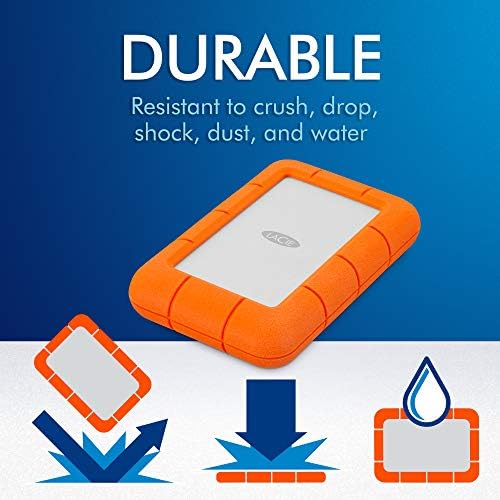 LaCie Rugged Mini 2TB External Hard Drive Portable HDD - USB 3.0/ 2.0 Compatible, Drop Shock Dust Rain Resistant Shuttle Drive, For Mac And PC Computer (LAC9000298), orange|B00IRV005E