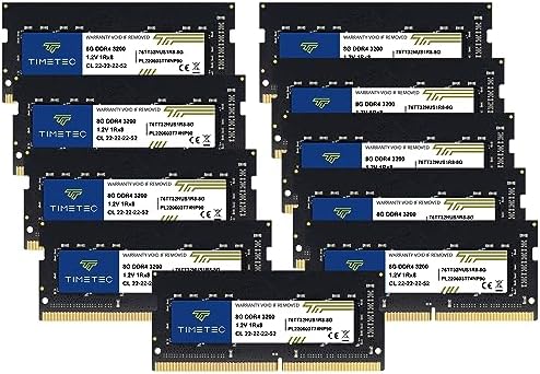 Timetec 16GB DDR4 3200MHz (or 2933MHz or 2666MHz) PC4-25600 Non-ECC Unbuffered 1.2V CL22 2Rx8 Dual Rank 260 Pin SODIMM Laptop Notebook PC Computer Memory RAM Module Upgrade|B098TXZY34