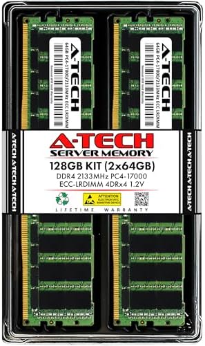 A-Tech 64GB Kit (2x32GB DDR4 2400MHz PC4-19200 ECC LRDIMM 4Rx4 Quad Rank 1.2V Load Reduced DIMM 288-Pin Server RAM Memory Upgrade Modules (A-Tech Enterprise Series