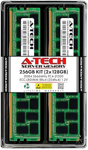 A-Tech 64GB Kit (2x32GB DDR4 2400MHz PC4-19200 ECC LRDIMM 4Rx4 Quad Rank 1.2V Load Reduced DIMM 288-Pin Server RAM Memory Upgrade Modules (A-Tech Enterprise Series