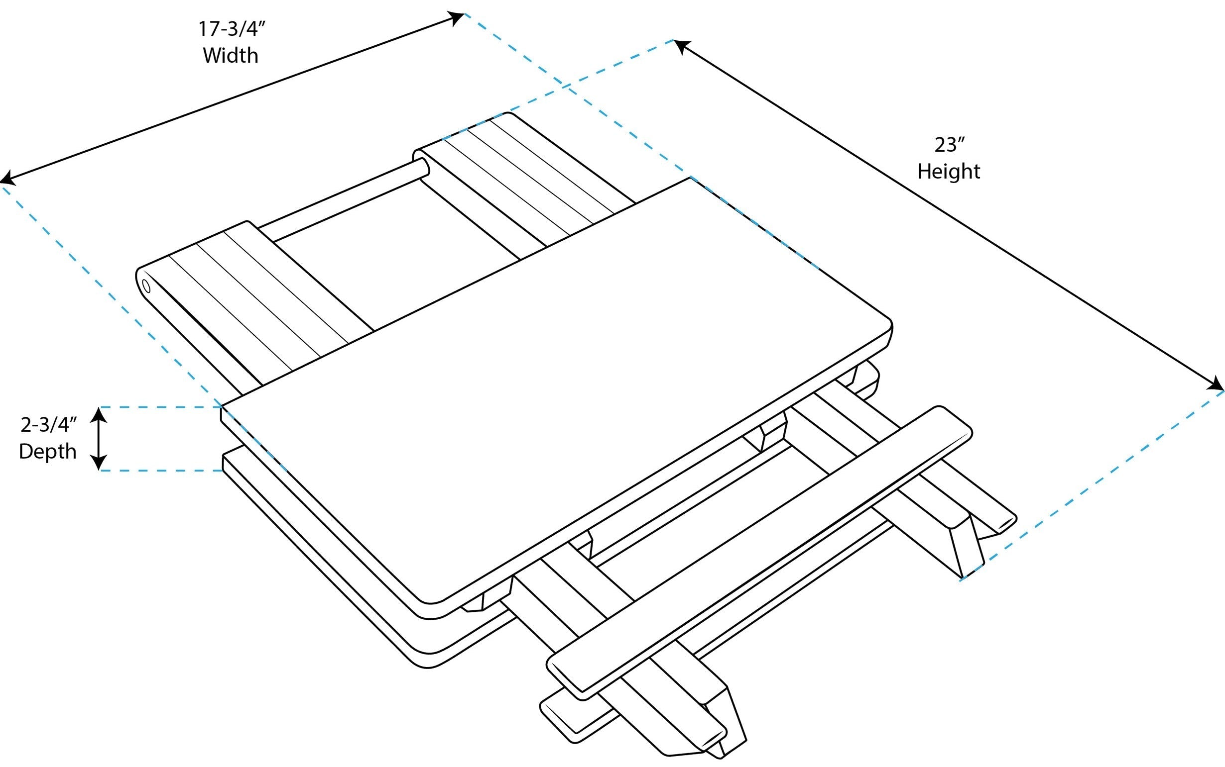 Whitecap 60031 Solid Top Folding Tray Table