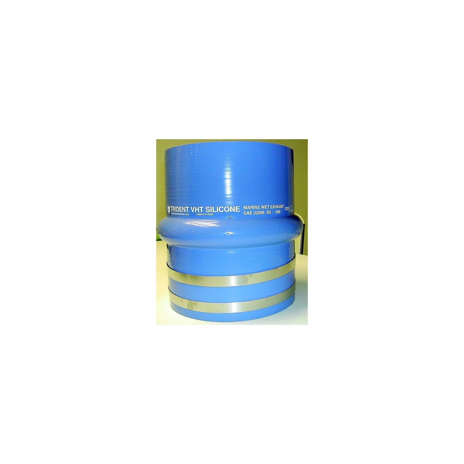 Trident Marine 272V2000-S/S Blue Silicone "VHT" Single Hump Hose w/T-Bolt Clamps, 2"