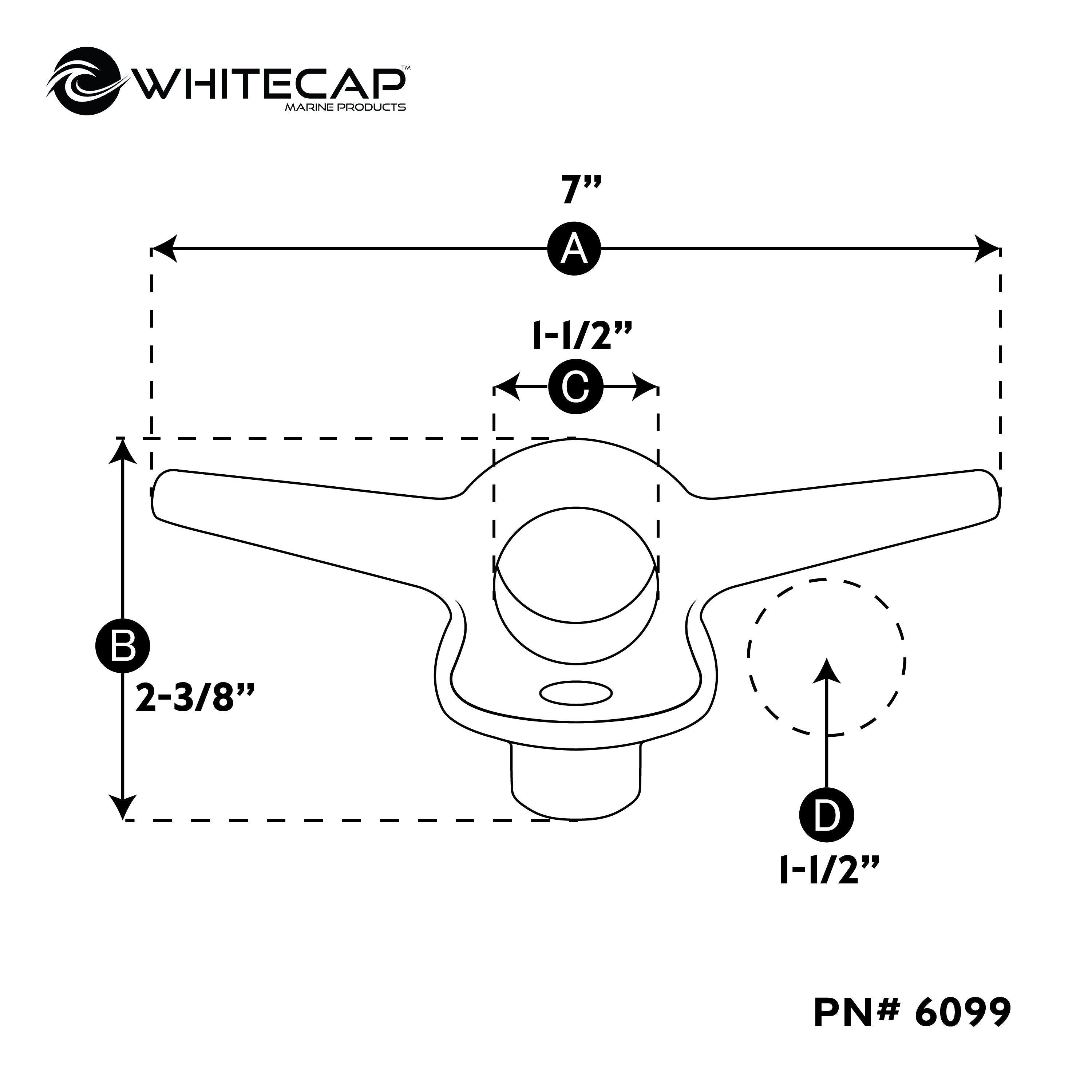 Whitecap 6099 7" Lift Ring/Cleat