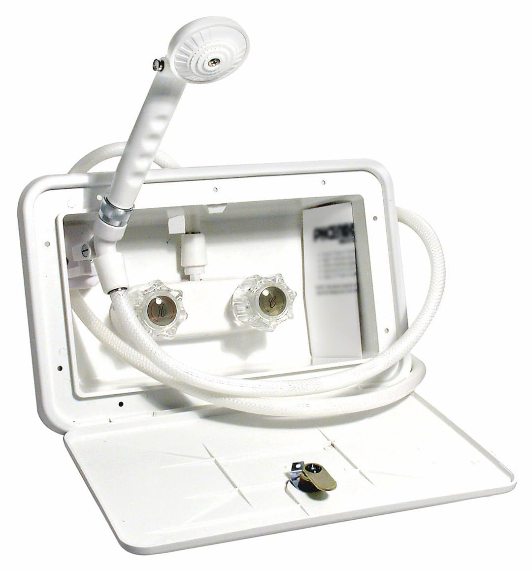 Valterra PF266201 Phoenix RV Camping Exterior Outdoor Shower with Hatch & Hose