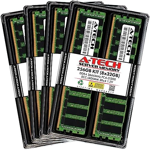 A-Tech 64GB Kit (2x32GB DDR4 2400MHz PC4-19200 ECC LRDIMM 4Rx4 Quad Rank 1.2V Load Reduced DIMM 288-Pin Server RAM Memory Upgrade Modules (A-Tech Enterprise Series