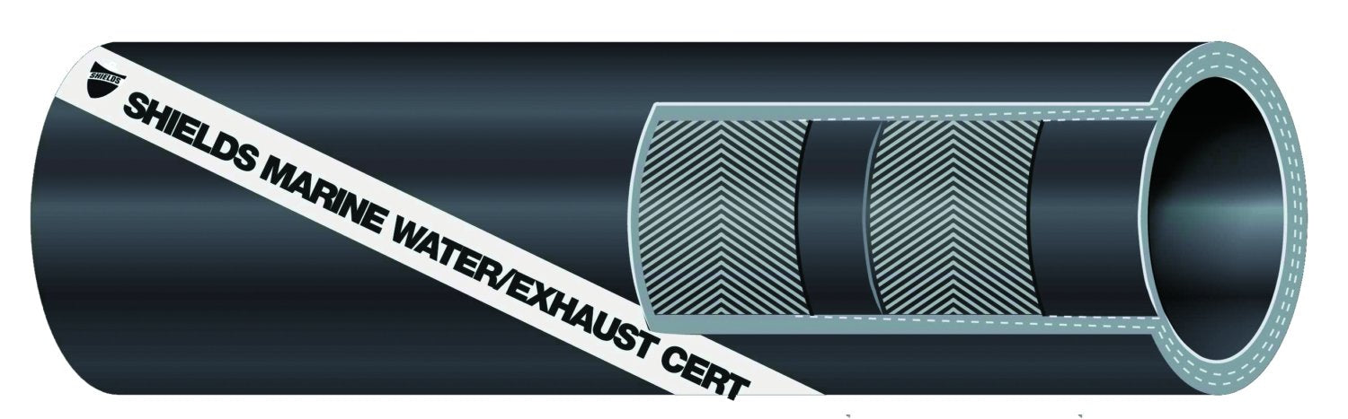 Shield 16-200-1004 Shields Marine Exhaust Water Series 200 Hose without Wire, 1" x 12-1/2'